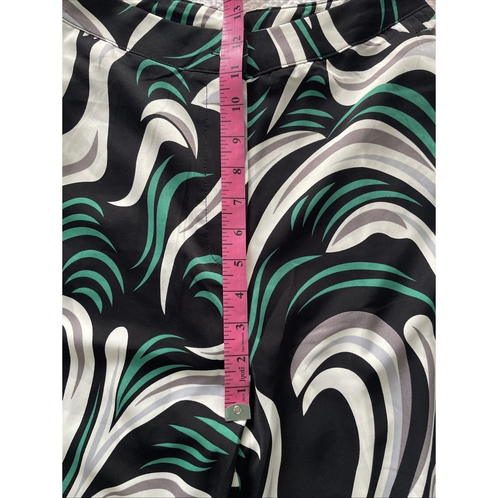 Amy & Clo Womens Pants Sz S NWT Lightweight Wide Leg Sheer Black White Green - Picture 6 of 8